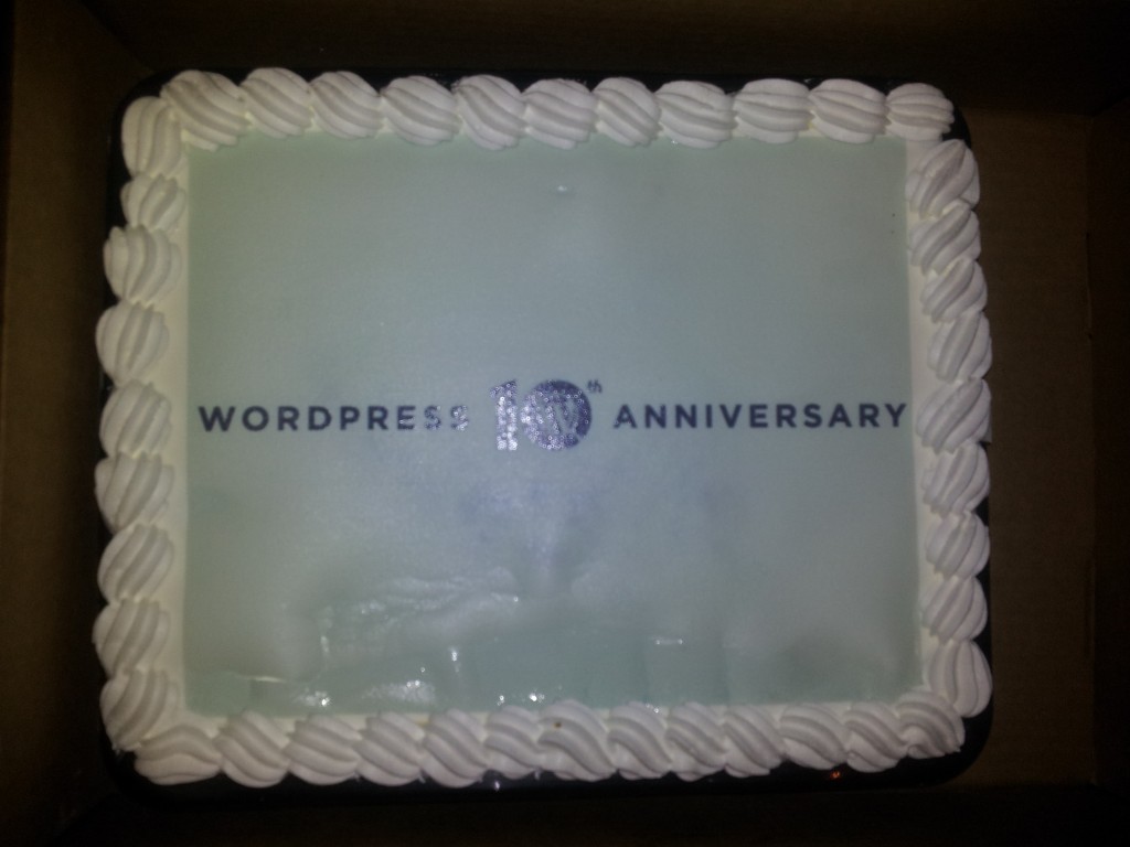 WordPress 10th anniversary cake